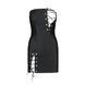 Мінісукня з екошкіри Passion CELINE CHEMISE XXL/XXXL, black, шнурівка, трусики в комплекті SO6408 фото 12