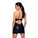 Мінісукня з екошкіри Passion CELINE CHEMISE XXL/XXXL, black, шнурівка, трусики в комплекті SO6408 фото 9