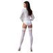 Панчохи Passion ST121 3/4 white на ажурній силіконовій резинці з квітковим орнаментом і вертикальним SO5792 фото 9