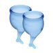 Набор менструальных чаш Satisfyer Feel Secure (dark blue), 15мл и 20мл, мешочек для хранения SO3588 фото 2