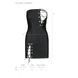Мінісукня з екошкіри Passion CELINE CHEMISE XXL/XXXL, black, шнурівка, трусики в комплекті SO6408 фото 14