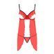 Прозорий пеньюар з відкритими грудьми CHERRY CHEMISE red S/M - Passion Exclusive, трусики PS25502 фото 5
