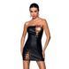 Мінісукня з екошкіри Passion CELINE CHEMISE XXL/XXXL, black, шнурівка, трусики в комплекті SO6408 фото 8