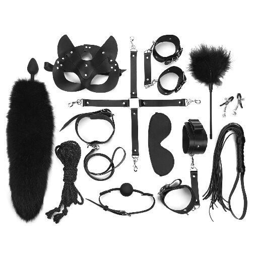 Набір BDSM Art Of Sex &ndash; Maxi BDSM Set Leather, 13 предметів, чорний, натуральна шкіра SO7139 фото