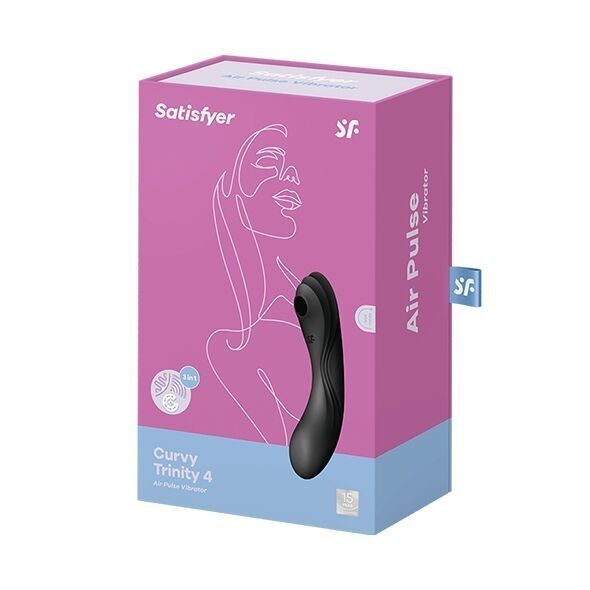 Вакуумний стимулятор з вібрацією Satisfyer Curvy Trinity 4 Black (м`ята упаковка) SO6119-R фото