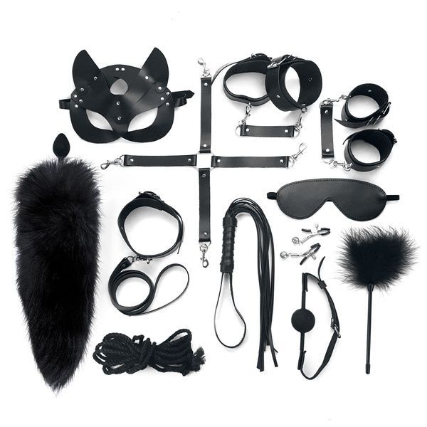 Набір BDSM Art Of Sex &ndash; Maxi BDSM Set Leather, 13 предметів, чорний, натуральна шкіра SO7139 фото