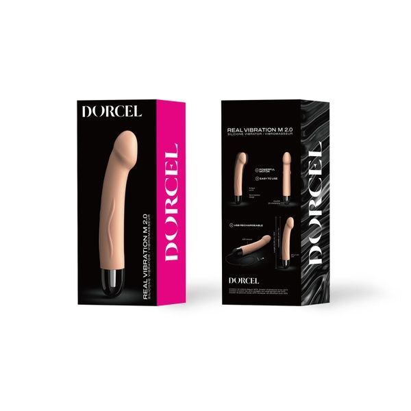 Вібратор Dorcel Real Vibration M Flesh 2.0, діаметр 3,7см, перезаряджається, для точки G SO3819 фото