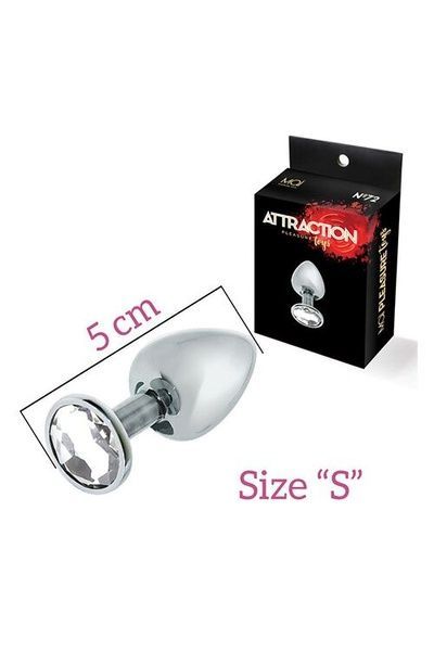 Анальна пробка з кристалом MAI Attraction Toys №72, довжина 5см, діаметр 2,5 см SO4641 фото
