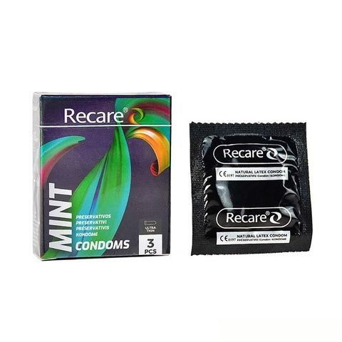 Презервативи Holographic Recare Ultra Thin Mint Condoms 3шт, ультратонкі, аромат: м'ята SX3331 фото