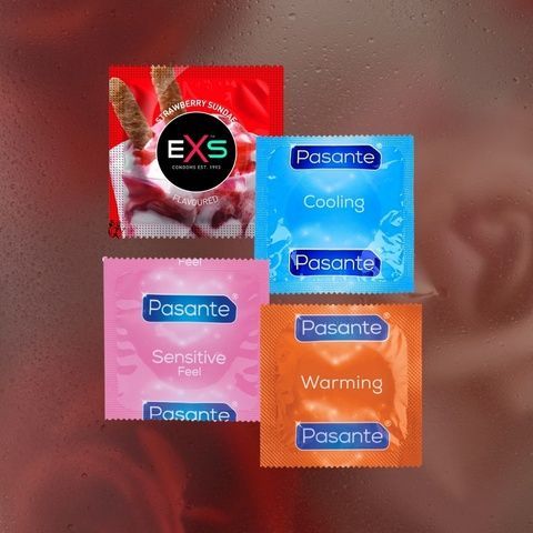 Essential Pack: EXS Strawberry Flavoured - 15 шт, Pasante Cooling - 11 шт, Pasante Ultra Sensitive Touch - 13 шт, Pasante Warming - 11 шт MM2308 фото