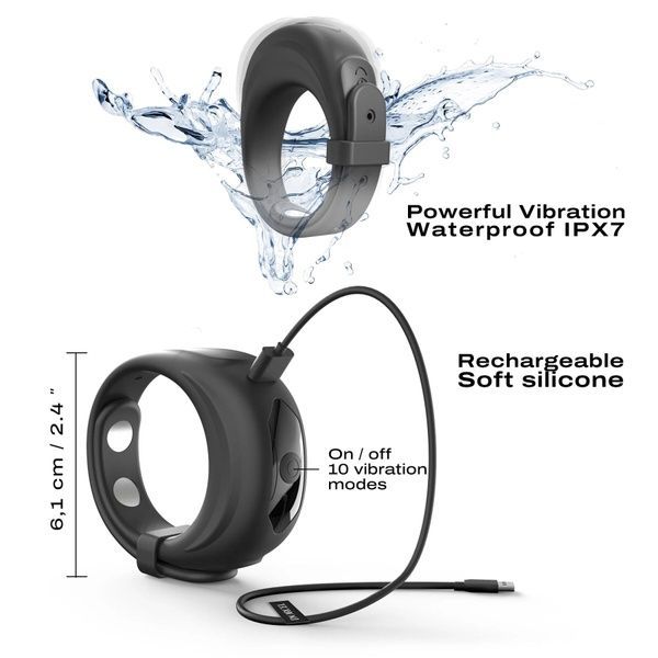 Ерекційне віброкільце Dorcel Fit Vibe Ring, регульований діаметр 4&ndash;5,7 см, 10 режимів SO9868 фото