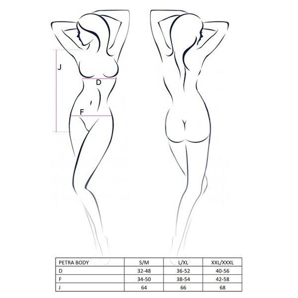 Боді-монокіні з глибоким декольте PETRA BODY black L/XL &mdash; Passion Exclusive PS23100 фото