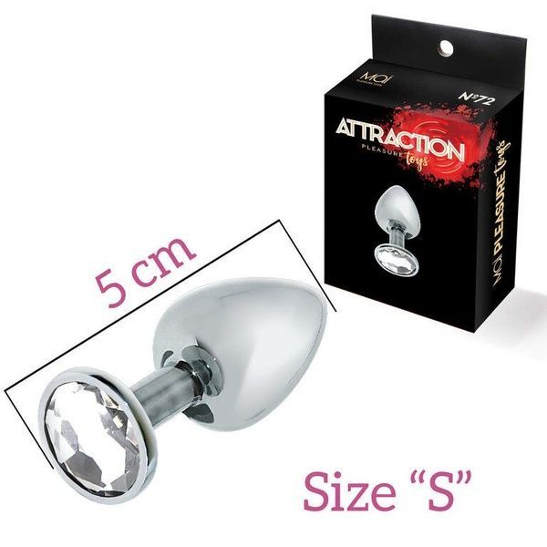 Анальна пробка з кристалом MAI Attraction Toys №72, довжина 5см, діаметр 2,5 см SO4641 фото