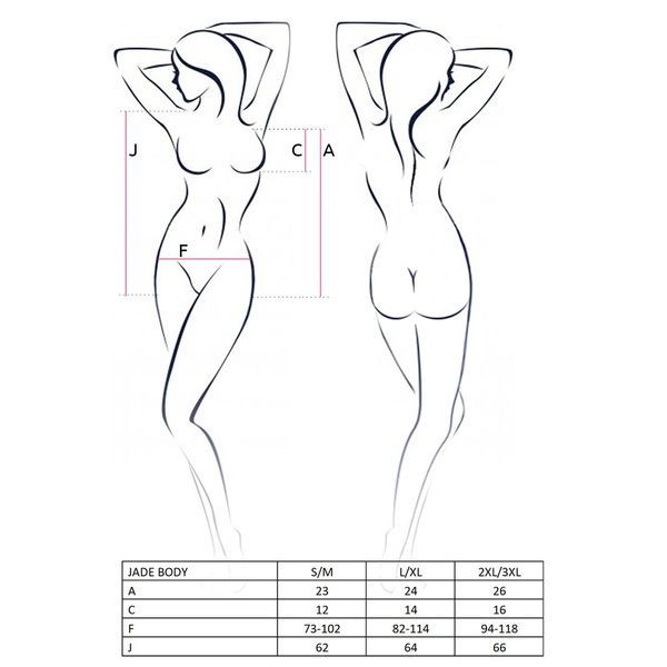 Відвертий боді з елементами стреп JADE BODY black S/M - Passion Exclusive PS27402 фото