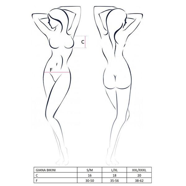 Комплект білизни Passion GIANA BIKINI S/M, black, напівпрозорі ліф і трусики з бантиками EL15102 фото