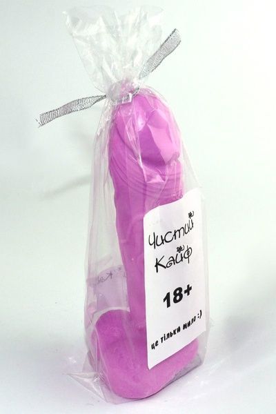 Мило у формі пеніса Чистий Кайф Violet size M, крафтове мило-член, натуральне SO2635 фото