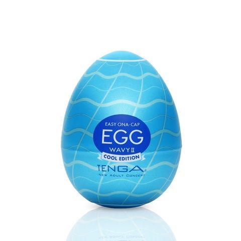 Мастурбатор-яйце Tenga Egg Wavy II Cool з подвійним хвилястим рельєфом та охолоджувальним ефектом SO6594 фото