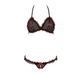 Комплект білизни Passion GIANA BIKINI XXL/XXXL, black, напівпрозорі ліф і трусики з бантиками EL15103 фото 6