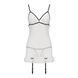 Сорочка прозора з пажами Passion ORIHIME CHEMISE S/M, white, трусики, стрепи EL16405 фото 8