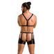 Комплект еротичної чоловічої білизни Passion 047 SET JOHN XXL/XXXL Black, труси, портупея SO7614 фото 4