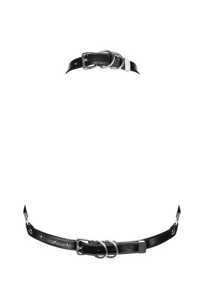 Портупея на груди Obsessive A740 harness black O/S, штучна шкіра SO7853 фото