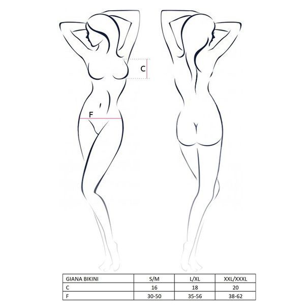 Комплект білизни Passion GIANA BIKINI L/XL, white, напівпрозорі ліф і трусики з бантиками EL15104 фото