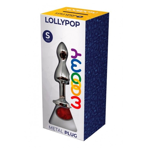 Анальна пробка Wooomy Lollypop Double Ball Metal Plug Red S SO7416 фото