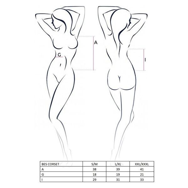 (SALE) Корсет під латекс з пажами BES CORSET white L/XL - Passion Exclusive, стрінги, шнурівка PS20304 фото
