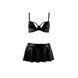 Комплект білизни під латекс Passion DEBY SET S/M, black, ліф, мініспідничка, стрінги PS25702 фото 8