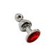 Анальна пробка Wooomy Lollypop Double Ball Metal Plug Red S SO7416 фото 1
