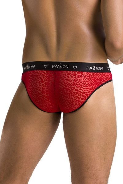 Чоловічі напівпрозорі труси Passion 031 SLIP MIKE XXL/XXXL Red, під леопард SO7566 фото