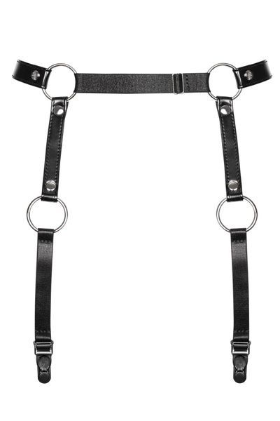 Гартери Obsessive A741 garter belt black O/S, штучна шкіра SO7854 фото
