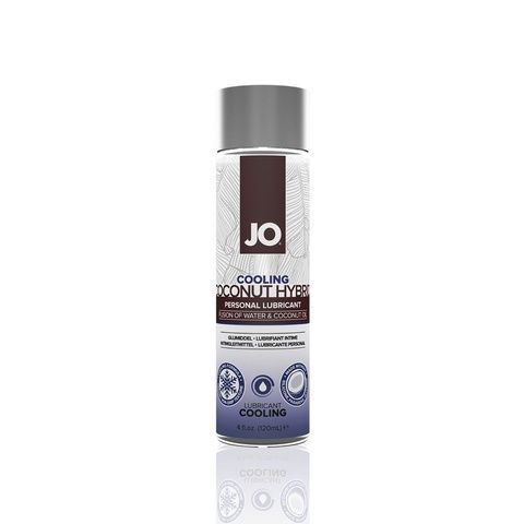 Охолоджувальна змазка-крем з кокосовою олією JO Coconut Hybrid COOLING (120 мл) біла SO1698 фото