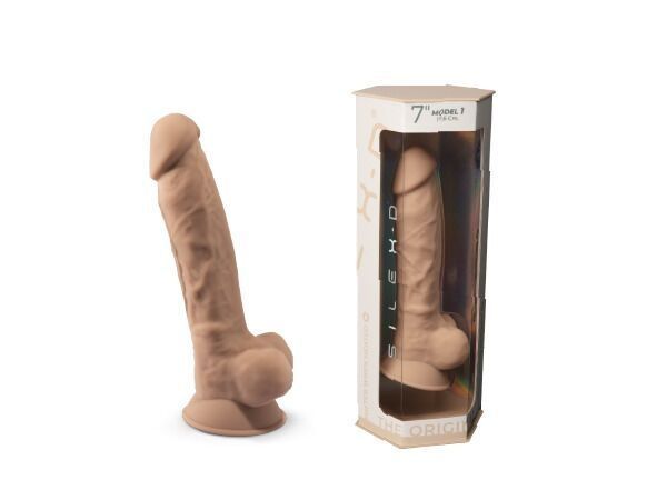 Фалоімітатор SilexD Johnny Flesh (MODEL 1 size 7in), двошаровий, силікон +Silexpan, діаметр 3,8см SO2389 фото