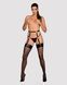 Гартери Obsessive A741 garter belt black O/S, штучна шкіра SO7854 фото 8