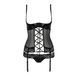 Корсет з відкритими грудьми Passion Exclusive NORTH CORSET S/M, black, пажі, трусики, шнурівка PS24005 фото 12