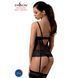 Корсет з відкритими грудьми Passion Exclusive NORTH CORSET S/M, black, пажі, трусики, шнурівка PS24005 фото 9