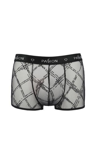 Чоловічі прозорі боксери Passion 032 SHORT JAMES L/XL Black, сітка SO7567 фото