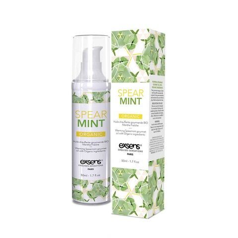 Масажна олія EXSENS Organic Spear Mint 50мл розігрівальна, без цукру, без парабенів, їстівна SO2380 фото