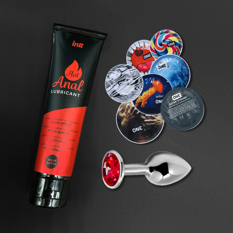 Набір "Play" Лубрикант Intt Hot, One Extra Strong - екстраміцні, 4 шт., 4 шт Skyn Original - безлатексні MM27484 фото