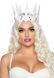 Корона злої королеви Leg Avenue Faux leather spiked crown White, штучна шкіра, заклепки SO8014 фото 2