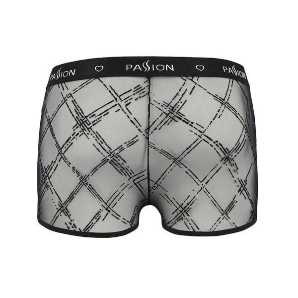 Чоловічі прозорі боксери Passion 032 SHORT JAMES L/XL Black, сітка SO7567 фото