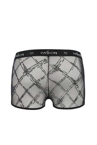 Чоловічі прозорі боксери Passion 032 SHORT JAMES S/M Black, сітка SO7568 фото