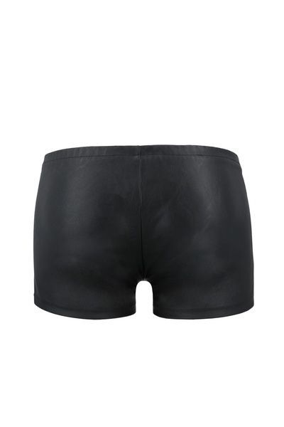 Чоловічі шкіряні боксери з блискавками Passion 049 SHORT MATT L/XL Black SO7618 фото