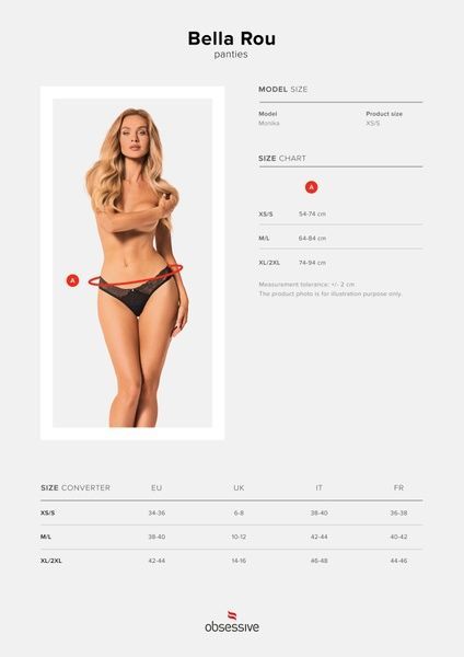 Сітчасті трусики під омбре Obsessive Bella Rou panties M/L SO7856 фото