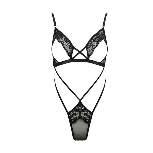 Боді монокіні з відкритими грудьми Passion DIABOLINA BODY XXL/XXXL, black PS25803 фото