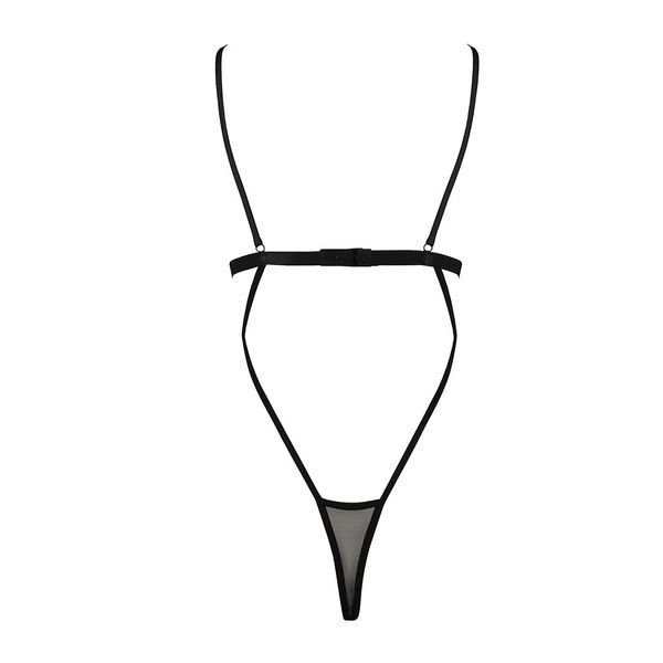 Боді монокіні з відкритими грудьми Passion DIABOLINA BODY XXL/XXXL, black PS25803 фото
