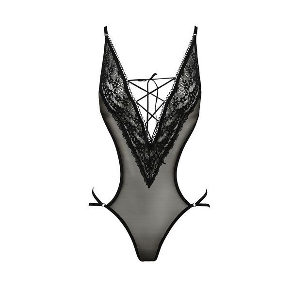 Боді монокіні з декольте Passion ERZA BODY L/XL, black PS26001 фото