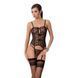 Корсет з пажами GRACIA CORSET black S/M - Passion, трусики, напівпрозорий EL15202 фото 1
