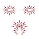 Пестіс з кристалів Petits Joujoux Gloria set of 3 - Red, прикраса на груди та вульву SO3147 фото 4